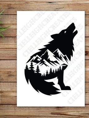 *2 for $20* Wolf Mountains Forest Vinyl decal  sticker Handcrafted